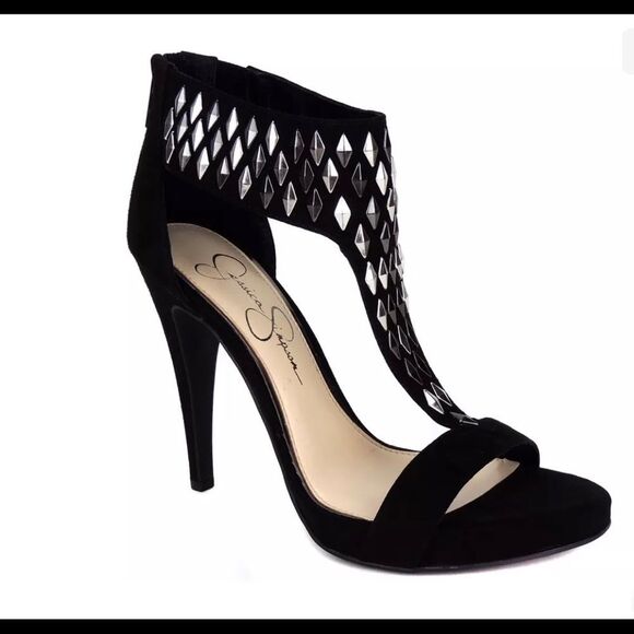 Jessica Simpson Cydney Women’s Studded Dress Sandals Black/Silver Size 11M - Picture 1 of 10
